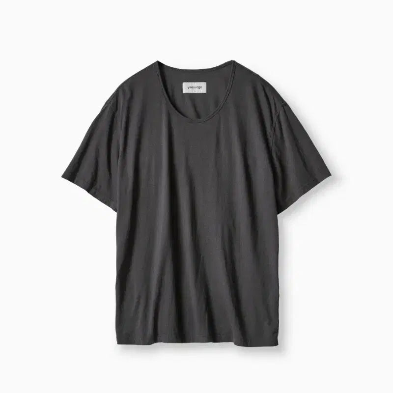 [BUNJANG] Years Ago Layered Washed Drapery U-Neck T-Shirt Charcoal / [M] 이얼즈어고 레이어드 워시드 드레이퍼리 유넥 U넥 티 차콜