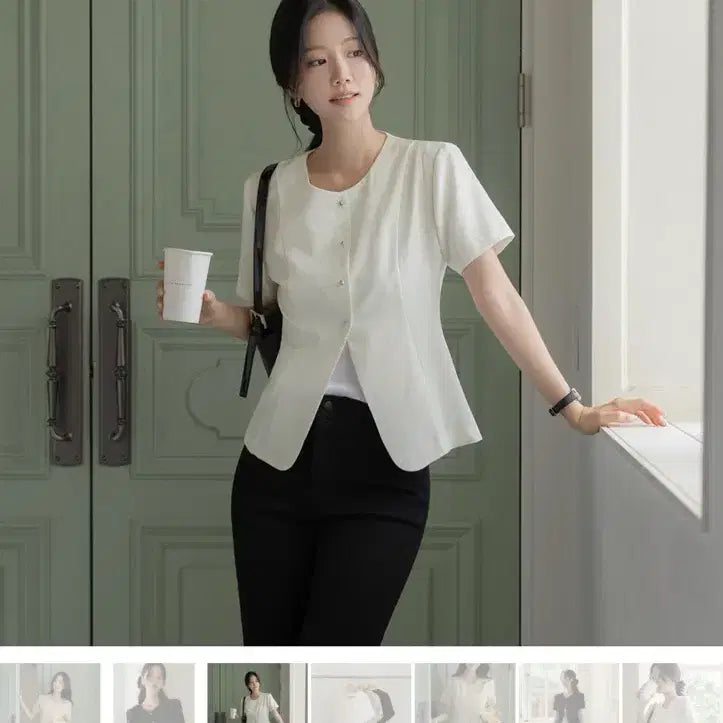 [BUNJANG] ODD LUNA Linen Slit Short Sleeve Jacket Oat Color / [새상품]오드 루나린넨트임반팔자켓 (오트칼라)