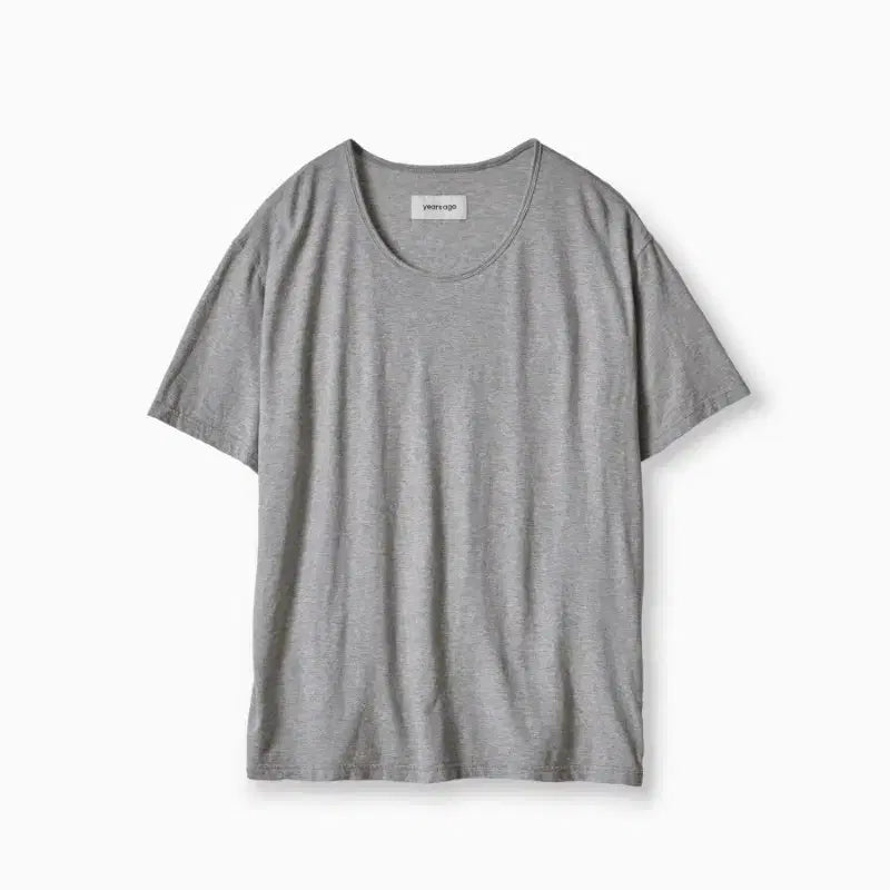 [BUNJANG] Years Ago Layered Washed Drapery U-Neck T-Shirt - M, Mélange Grey / [M] 이얼즈어고 레이어드 워시드 드레이퍼리 유넥 U넥 티 멜란지그레이