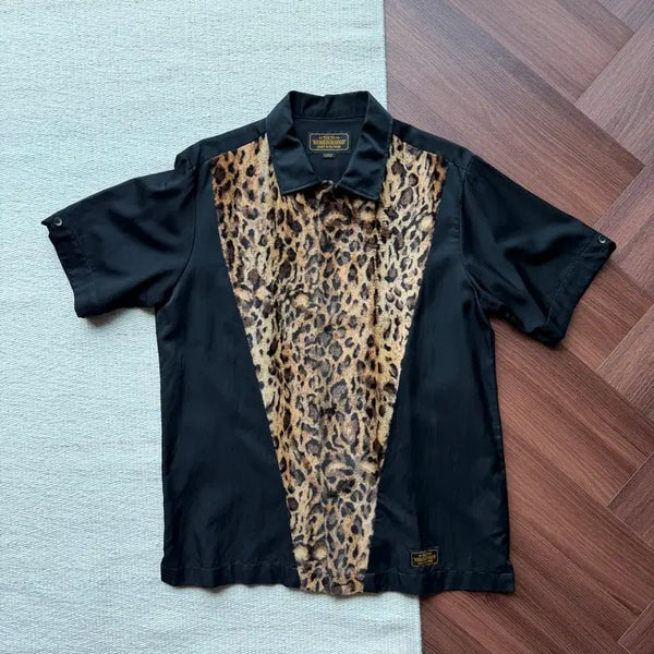 [BUNJANG] Neighborhood T.D. Leopard Print Short Sleeve Shirt - Black, Size L / 네이버후드 T.D. 레오파드 반팔 셔츠 L