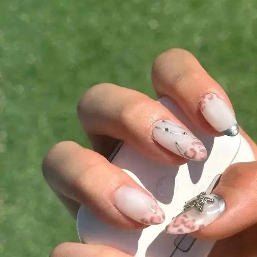 [BUNJANG] Y2K Metal Leopard Print Handmade Nail Tips / [Y2K_메탈호피_수제네일팁] #상점소개글 필독 :)