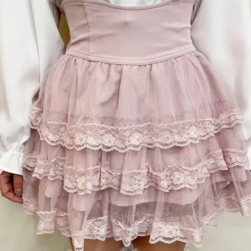 [BUNJANG] Mars Primello Lace Kang Kang Skirt Scolpan / mars 마즈 프리멜로 레이스 미각 캉캉 스커트 스카판  양산형 지뢰계 양지뢰