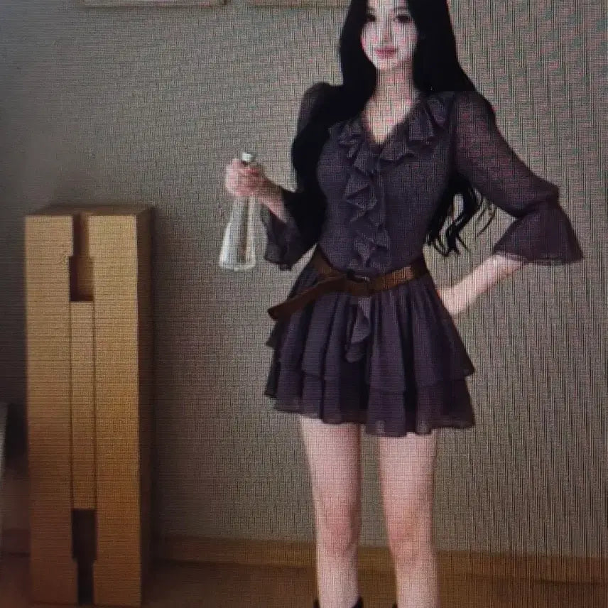 [BUNJANG] Frill Detail Mini Dress (2 Colors) / (해외배송) 프릴 원피스 2컬러