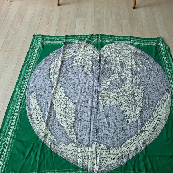 [BUNJANG] TIME World Map Scarf Green / 타임 월드맵 스카프 그린
