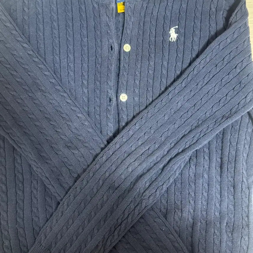 [BUNJANG] Polo Ralph Lauren Navy Cable Knit Cardigan L / 폴로 네이비 L 가디건