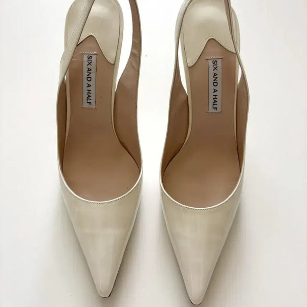 [BUNJANG] Sixth June Slingback White / 식스앤어하프 슬링백 화이트