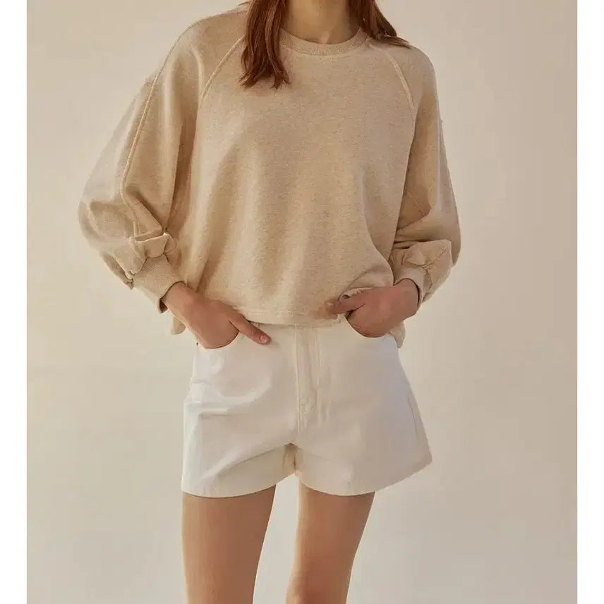 [BUNJANG] Mango Many Please Cream Cone Denim Shorts M / (M) 망고매니플리즈 크림 콘데님 숏츠