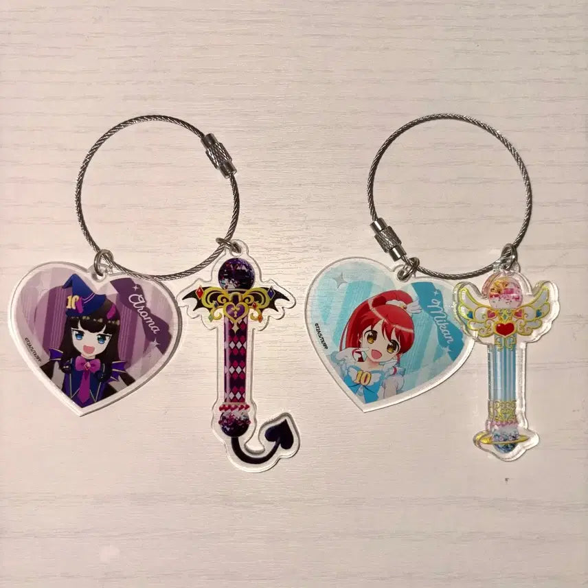 [BUNJANG] PriPara & Dream Theater Acrylic Keychain Set - Mikang & Aroma / 일괄) 프리파라 대프리파라전 아크릴 키홀더 미캉 아로마