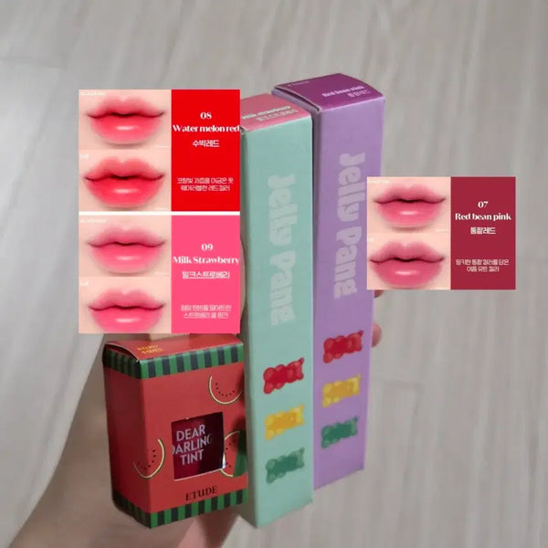 [BUNJANG] Etude Dear Darling Water Gel Tint Bundle Set / (미개봉/일괄) 에뛰드 디어 달링 워터젤 틴트 밀크스트로베리 통팥레드 수박레드