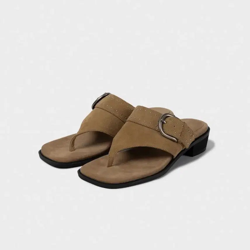 [BUNJANG] Studiya Buckle Flip-Flops Beige / [새상품] 기호 스터디아 버클 플리플랍 베이지