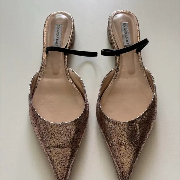 [BUNJANG] Six and a Half Flat Mules Rose Gold 37.5 / 식스앤어하프 뮬