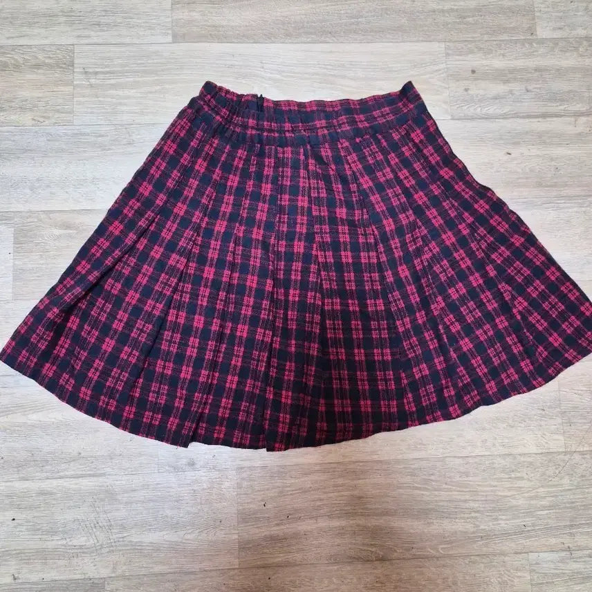 [BUNJANG] Checkered Pleated Mini Skirt / 체크치마