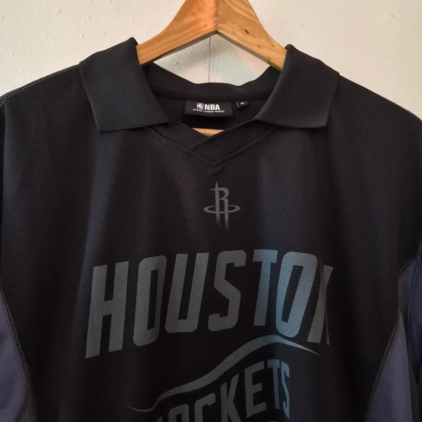 [BUNJANG] NBA Men's Houston E-Bike Colorblock Short-Sleeve Polo Shirt - Size M / NBA 남성 HOU E BIKE 컬러블록 카라 반팔 티셔츠 M사이즈