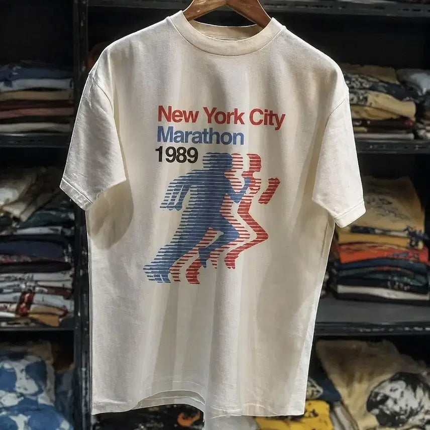 [BUNJANG] Retro Print Pattern T-Shirt Unisex / 레트로 프린트 패턴 티셔츠