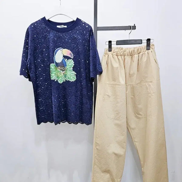 [BUNJANG] T-shirt and Slacks Set / 새제품 티+면바지 세트 (개별구매가능)
