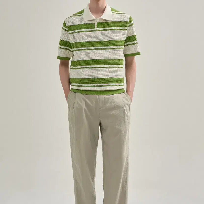 [BUNJANG] TIME.Homme Short Sleeve Knit Polo Shirt / [새상품]타임옴므 반팔 니트 100