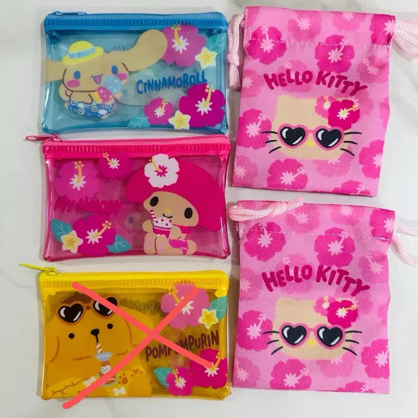 [BUNJANG] Sanrio Characters Pompompurin PVC Pouch / 산리오 캐릭터즈 태닝, pvc 파우치, 복조리, 폼폼푸린 랜덤 파우치 새제품
