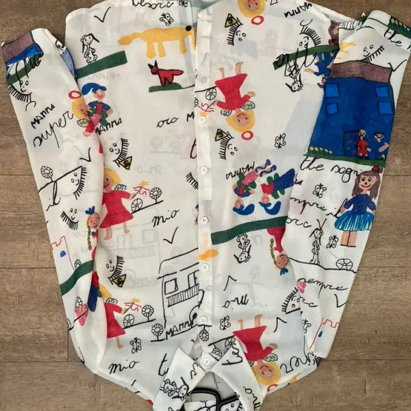 [BUNJANG] Graphic Print Shirt / 여자아이 그림 패턴 셔츠