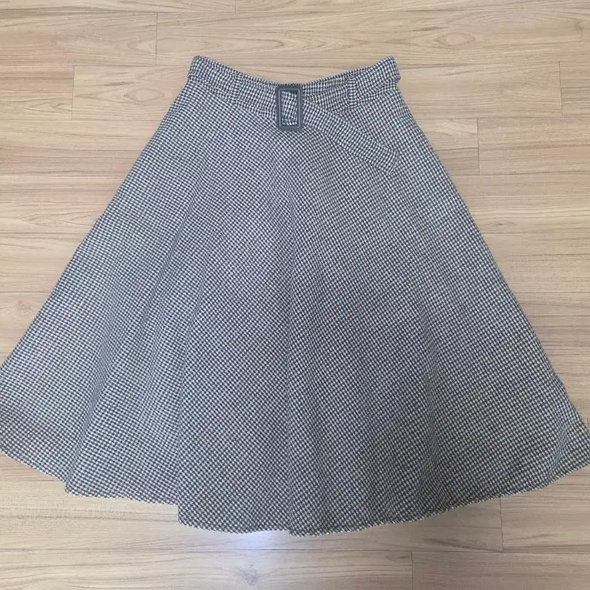 [BUNJANG] Check Pattern Belt Flare Skirt / 체크 패턴 벨트 플레어 스커트(FW시즌)