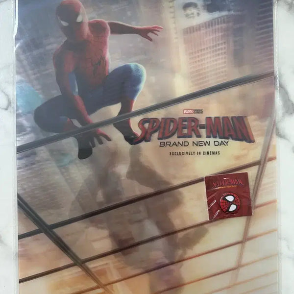 [BUNJANG] Spider-Man Lenticular Poster + Special Edition Pin Badge (Sealed) / (미개봉) 스파이더맨 렌티큘러 포스터,특전 핀뱃지