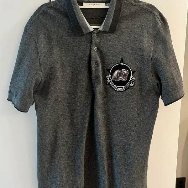 [BUNJANG] Givenchy Grey Polo T-Shirt with Patch / 지방시 티셔츠