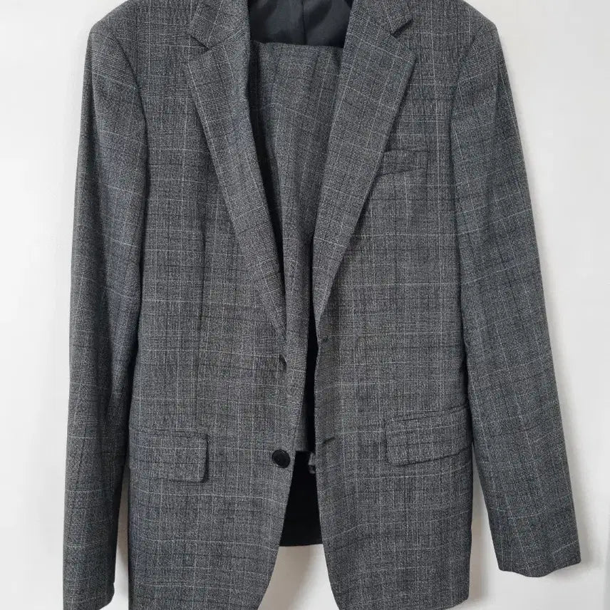 [BUNJANG] Mens Grey Check Pattern Suit Set 95/30 / 정장 세트 체크 무늬 회색95/30