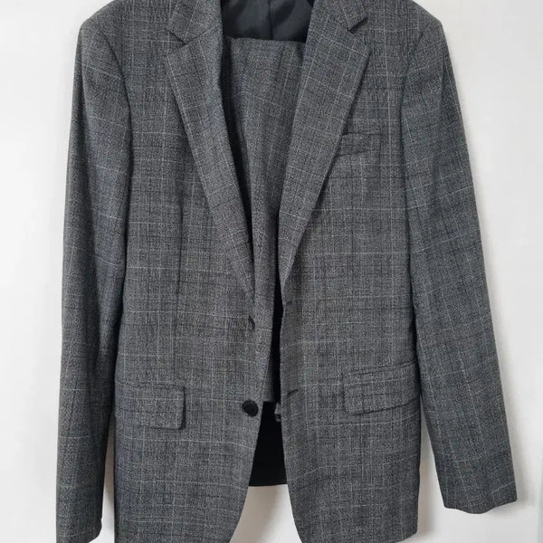[BUNJANG] Mens Grey Check Pattern Suit Set 95/30 / 정장 세트 체크 무늬 회색95/30