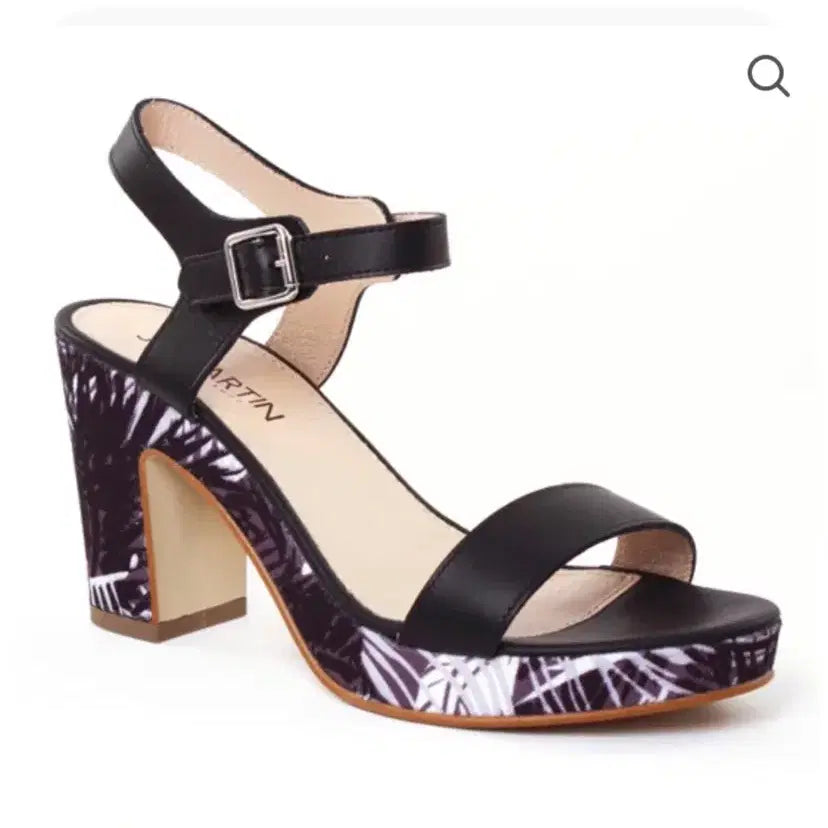 [BUNJANG] JB Martin Black Patterned Stiletto Heels (230mm) / JB martin 마틴 블랙 패턴 샌들힐 230