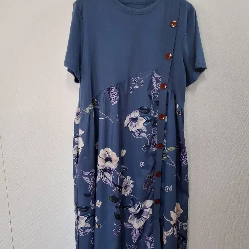 [BUNJANG] Short Sleeve Floral Midi Dress / 반팔 플로럴 원피스