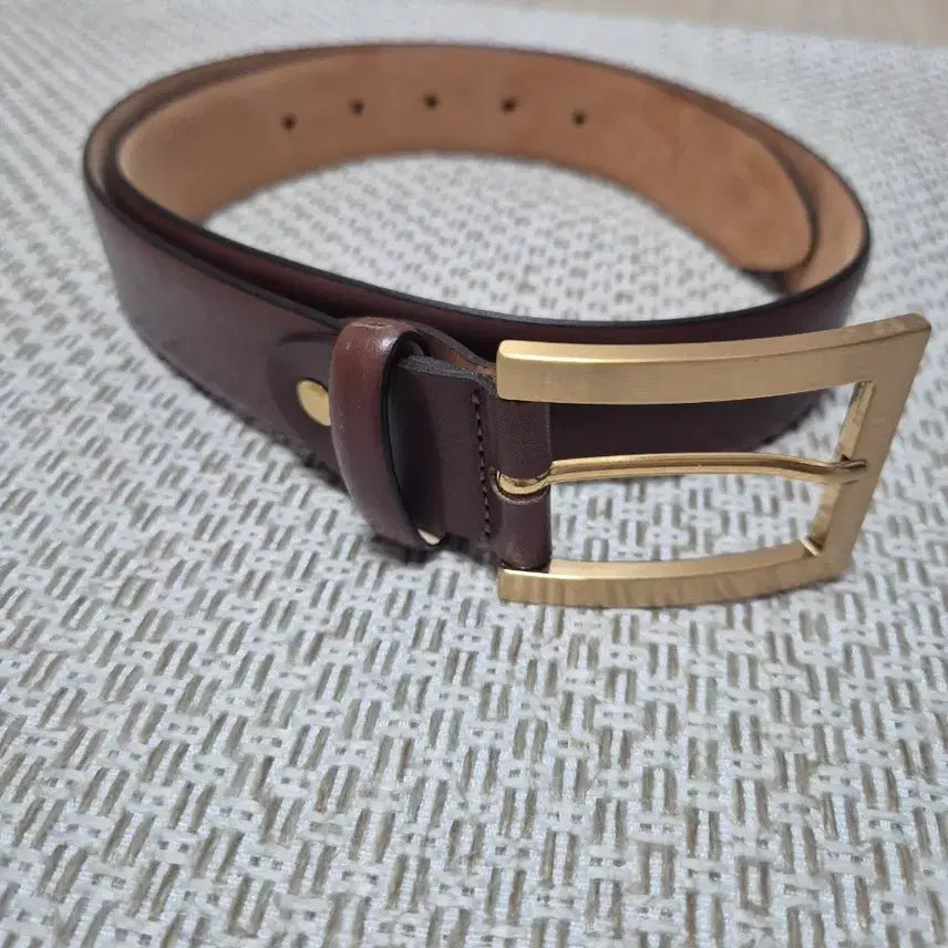 [BUNJANG] Solid Brass Italian Leather Belt / SOLID BRASS  솔리드 브라슨 가죽벨트 이태리 벨트 95 남성
