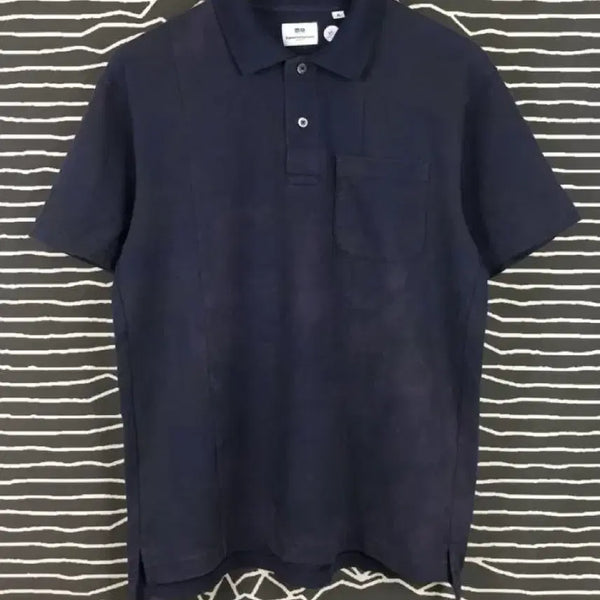 [BUNJANG] Uniqlo Engineered Garments Pattern Navy Collar T-shirt / 유니클로 엔지니어드가먼츠 카라티 패턴네이비