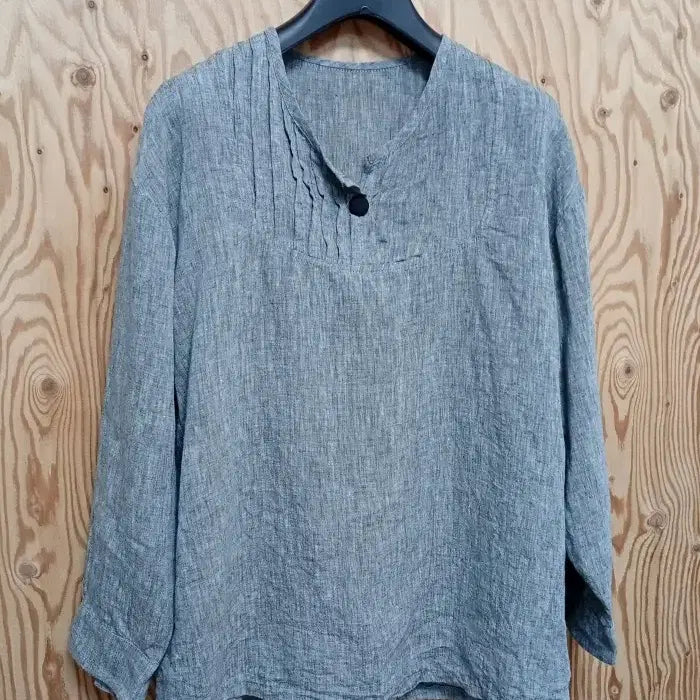 [BUNJANG] Grey Linen Blouse / 그레이 린넨 블라우스