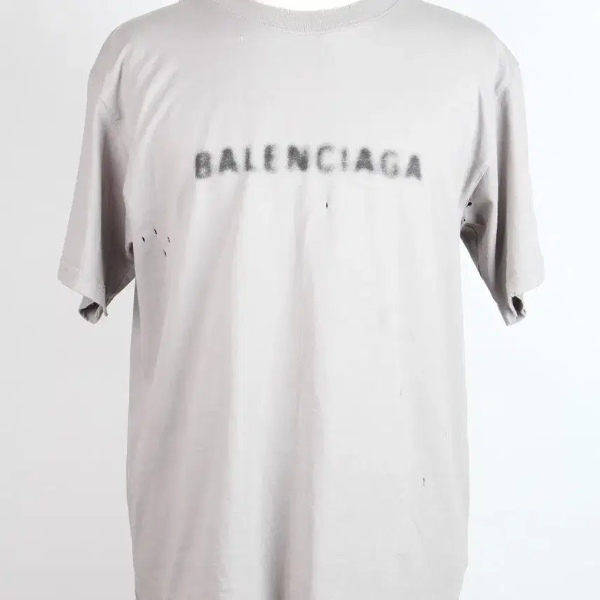 [BUNJANG] Balenciaga Blur Logo Vintage Jersey T-Shirt Grey L / 발렌시아가 블러로고 빈티지 저지 티셔츠 그레이 L(100)