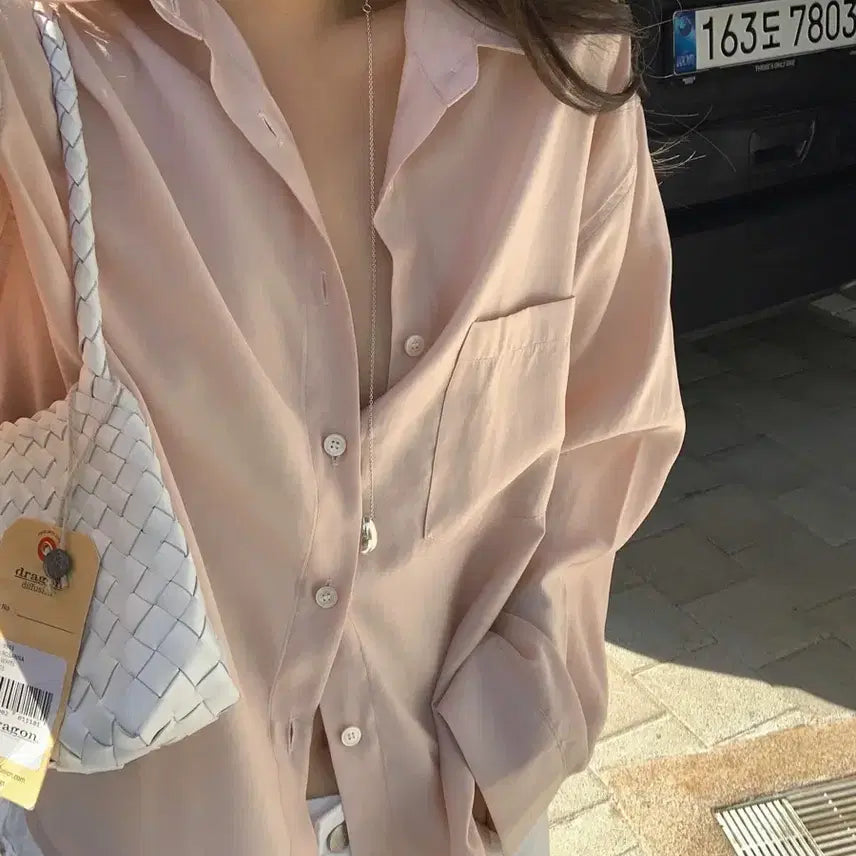 [BUNJANG] Liter Glossy Boxy Blouse / liter 리터 글로시 박시 블라우스 서츠