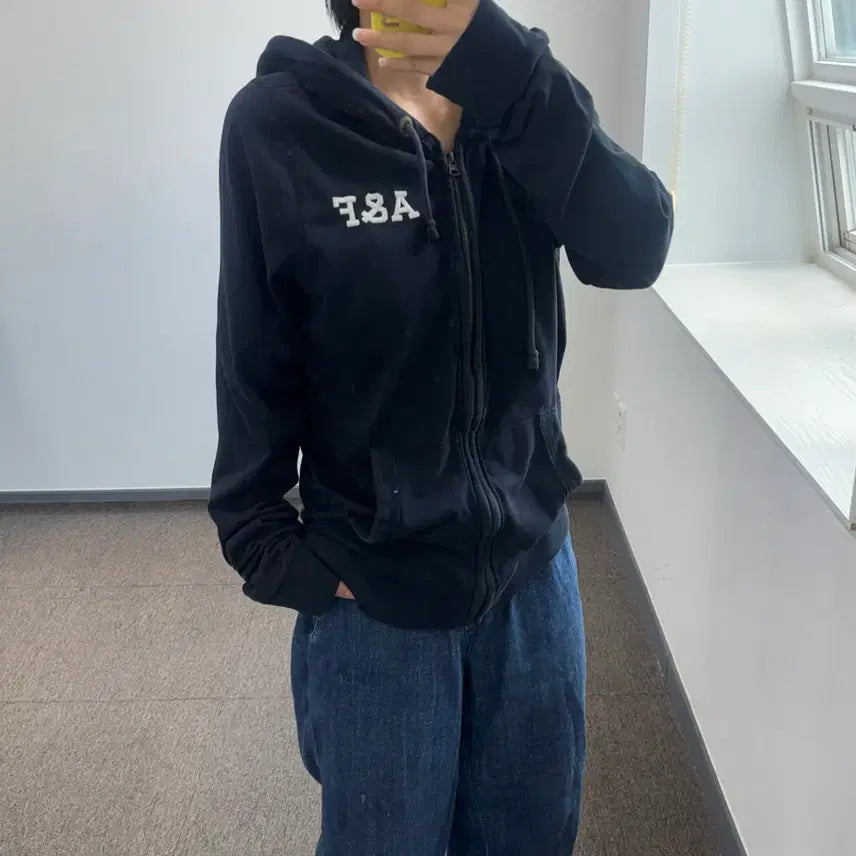 [BUNJANG] Abercrombie Navy Hooded Zip-Up Jacket / Abercrombie 아베크롬비 네이비 후드집업