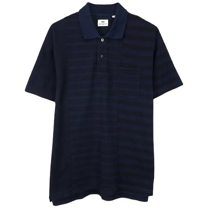 [BUNJANG] Uniqlo Engineered Garments Striped Polo Shirt Navy / 유니클로 엔지니어드 가먼츠 폴로 카라티 네이비 스트라이프