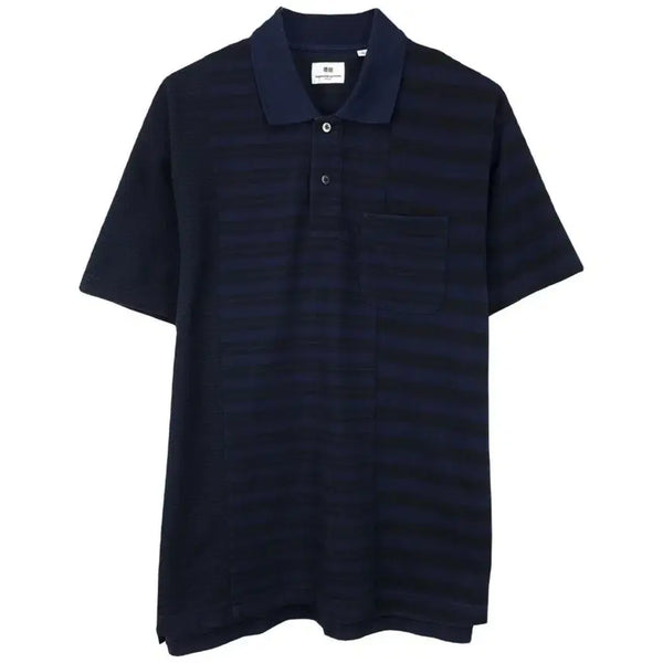 [BUNJANG] Uniqlo Engineered Garments Striped Polo Shirt Navy / 유니클로 엔지니어드 가먼츠 폴로 카라티 네이비 스트라이프
