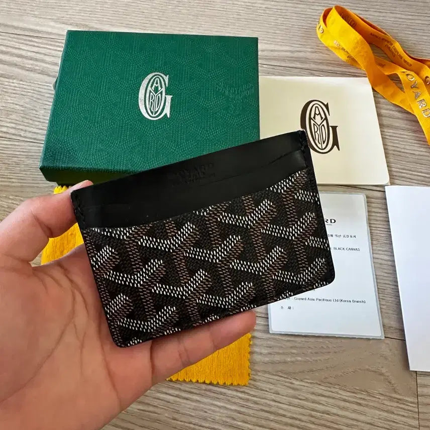 [BUNJANG] Goyard Saint Pierre Black Card Wallet Full Set / [OS/풀구성] 고야드 생쉴피스 블랙 카드지갑
