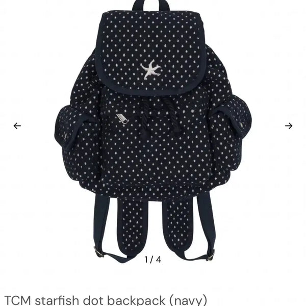 [BUNJANG] The Coldest Moment Starfish Dot Backpack Navy / 더콜디스모먼트 도트 백팩 판매 TCM starfish dot backpack (navy)