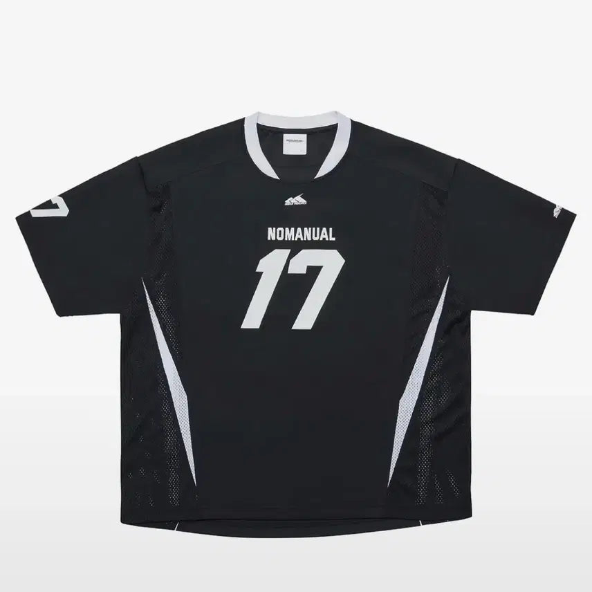 [BUNJANG] NOMANUAL 17 Lettering Short Sleeve Jersey Black / (정리) 노매뉴얼 17 레터링 반팔 저지 블랙