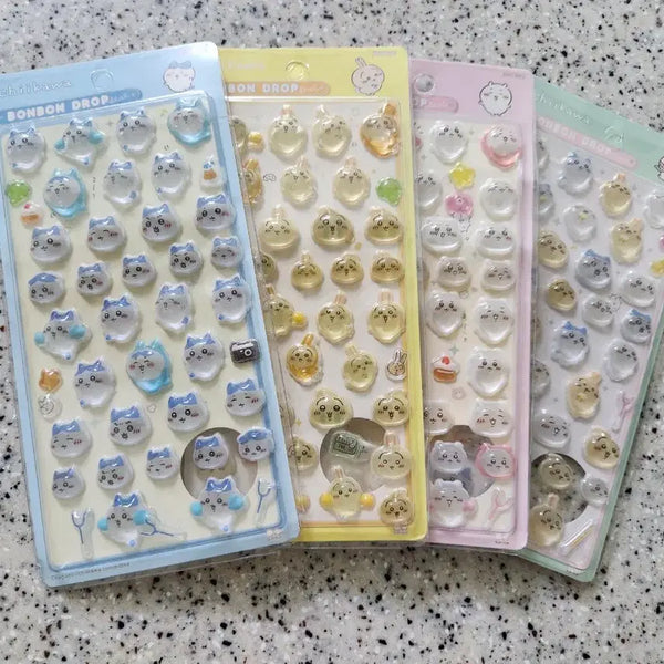 [BUNJANG] Monjakkwi 3D Bongbong Stickers (Set of 4) / (새상품)먼작귀3d 봉봉스티커 4종