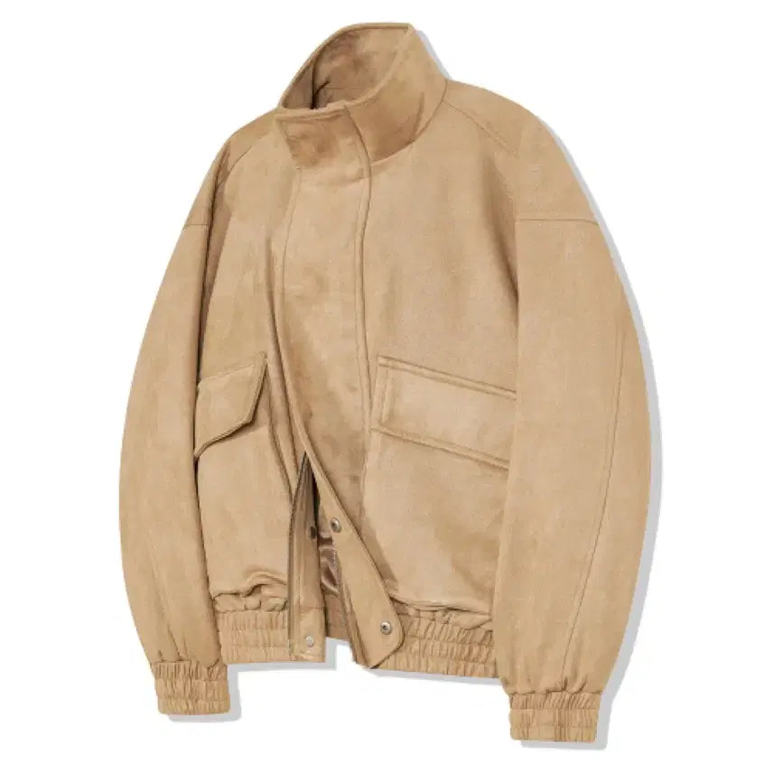 [BUNJANG] Viva Brown Vegan Suede Highneck Blouson Jacket / (새상품) 비바브라운 비건 스웨이드 하이넥 자켓 블루종