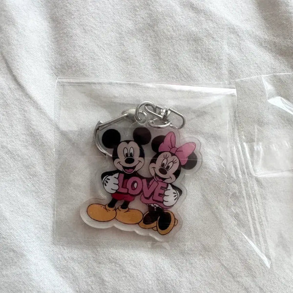 [BUNJANG] Disney Mickey Mouse & Minnie Mouse 'LOVE' Charm Keychain / 디즈니 미키마우스 미니마우스 키링
