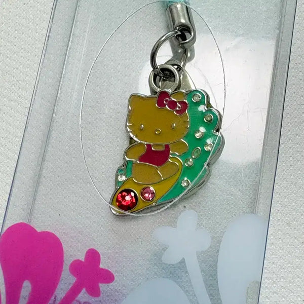 [BUNJANG] Sanrio Hello Kitty Hawaii Tanning Kitty Gem Strap / (고전)산리오 헬로키티 하와이 태닝키티 보석 스트랩 새상품