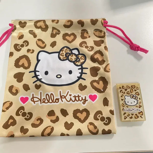 [BUNJANG] Sanrio Hello Kitty 90s Leopard Print Pouch Mirror Gacha Bundle Set / (미사용) 산리오 헬로키티 키티 90s 호피 레오파드 파우치 거울 가챠 일괄
