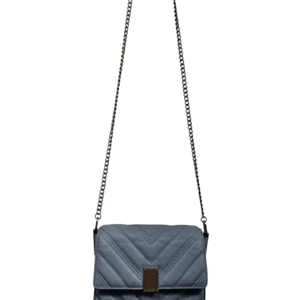 [BUNJANG] Couronne Chain Cross Bag Leather Blue-Gray / 쿠론 체인크로스백 (택포)
