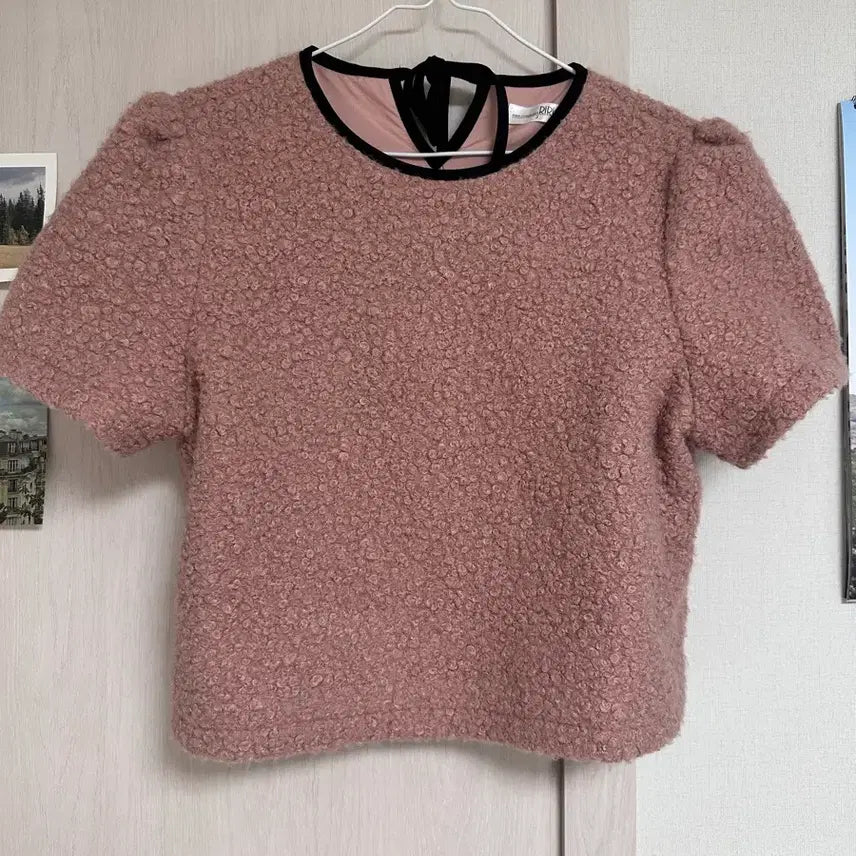 [BUNJANG] Lirri & Co Pink Fleece Puff Blouse / 리리앤코 핑크 뽀글이 퍼프 블라우스