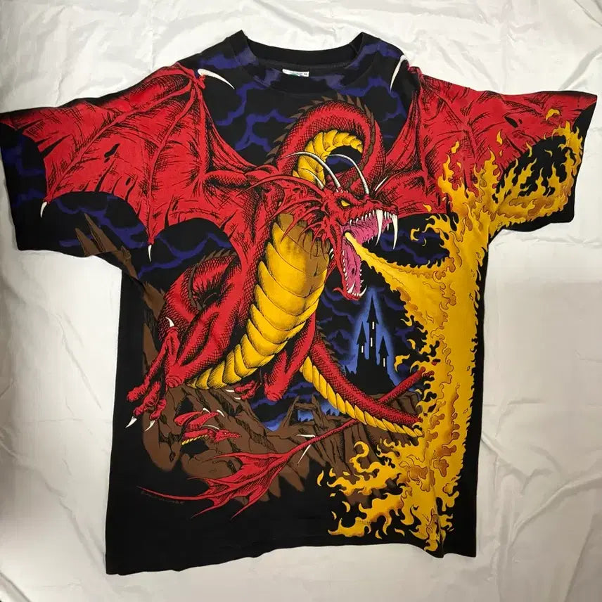 [BUNJANG] 90s Liquid Blue Dragon T-Shirt Made in USA XL / 90s 리퀴드블루 드래곤 티셔츠 made in usa