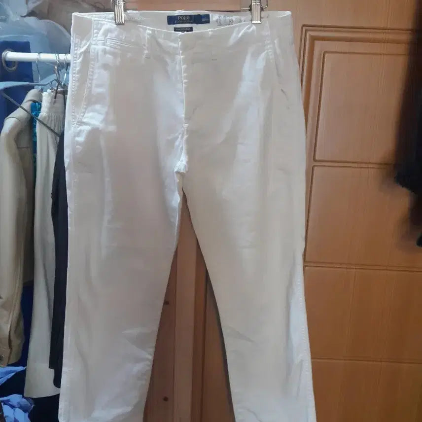 [BUNJANG] Polo Ralph Lauren White Cotton Pants / 폴로 랄프로렌 면바지 화이트 허리 70