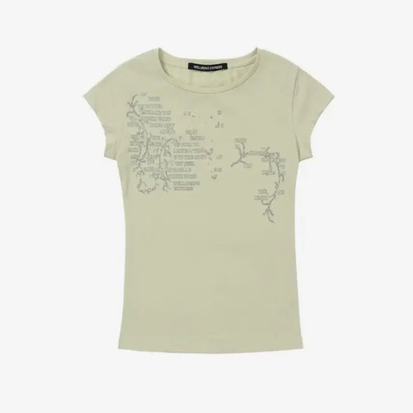 [BUNJANG] Wellbeing Express Message Vine Half Sleeve T-Shirt / 웰빙익스프레스 반팔 티셔츠 Message Vine Half Sleeve